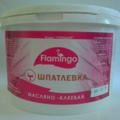 Шпатлевка масл-клеевая "Фламинго" 1кг банка/12шт. Шпатлевка масл-клеевая "Фламинго" 1кг банка/12шт.
