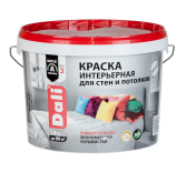 Краска интерьерная (для стен и потолков) акрил. белоснежная DALI 9л